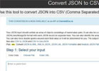 Convertcsv JSON to CSV – JSON转excel/csv在线工具